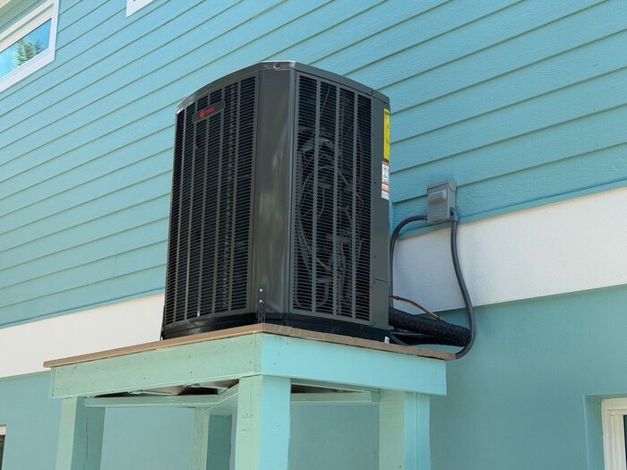 Private residence condenser unit installation